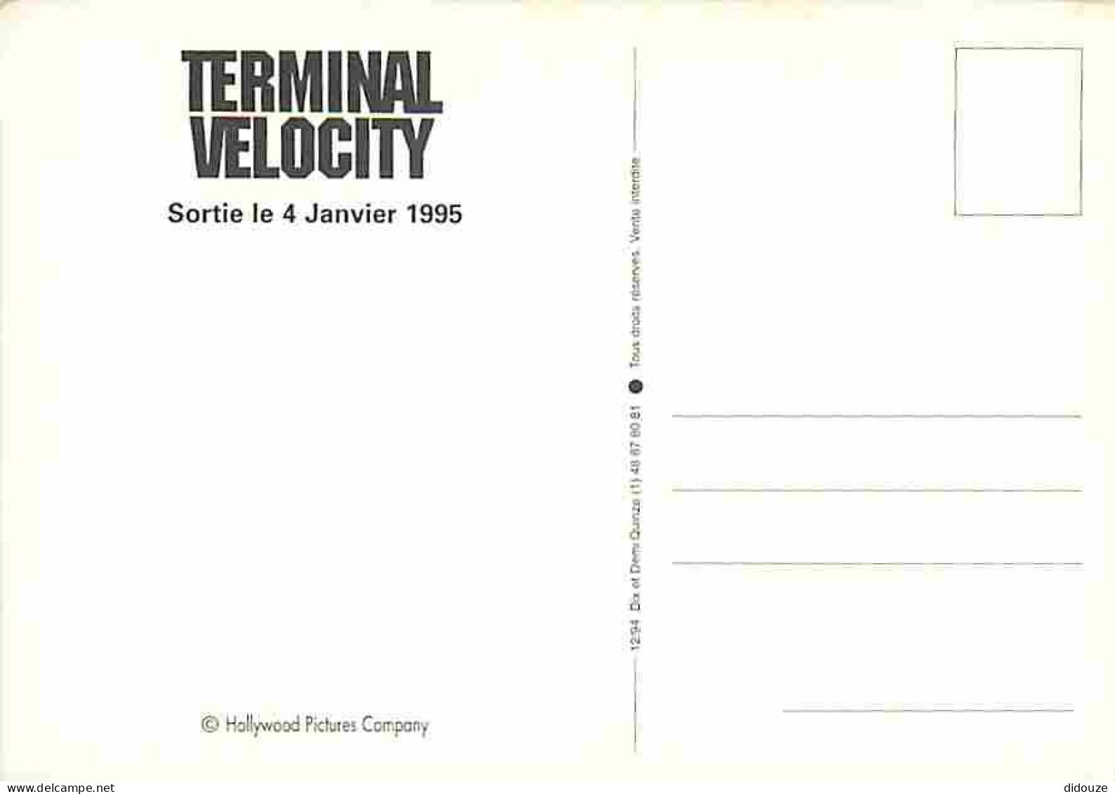 Cinema - Affiche De Film - Terminal Velocity - Carte Neuve - CPM - Voir Scans Recto-Verso - Affiches Sur Carte