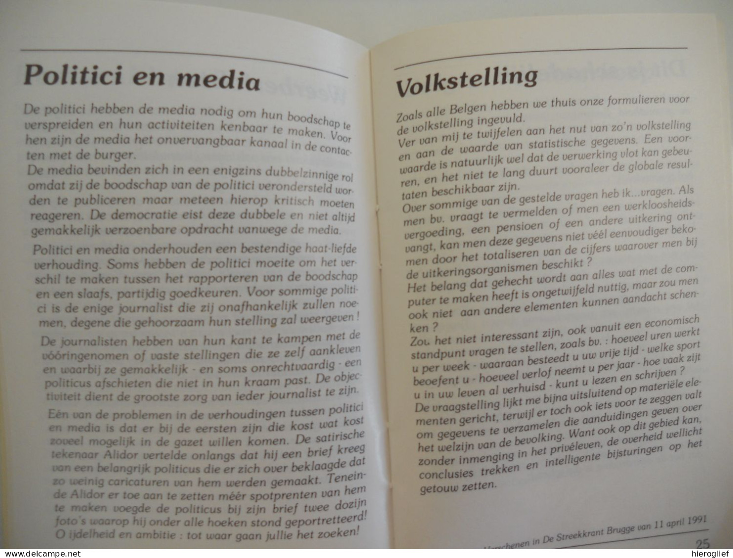 Kroniekjes "Van Achter De Wilgen" Deel 6, Bundeling Vd Kroniekjes Vd Hand V  Andries Baron Van Den Abeele BRUGGE - Other & Unclassified