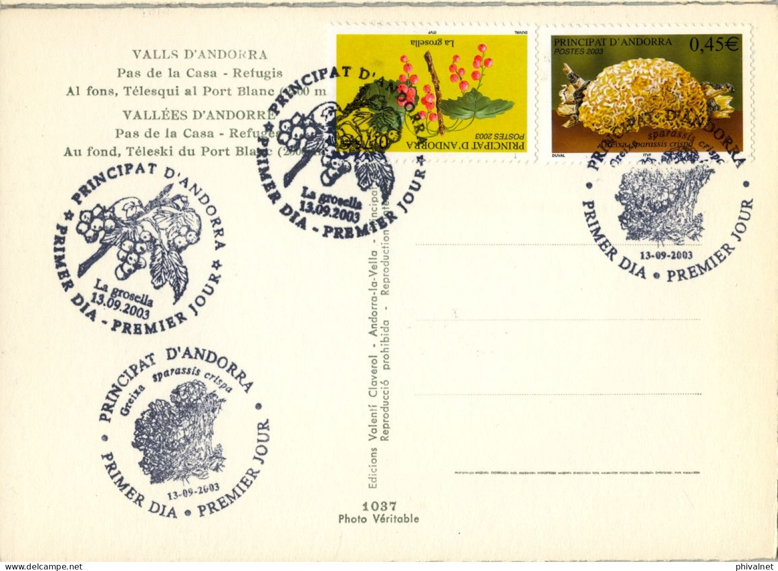 2003 , ED. 605 / 606 - FLORA , SETAS , BAYAS , MUSHROOMS  , MAT. PRIMER DIA , FDC , ANDORRA FRANCESA , SVV , ATM - FDC