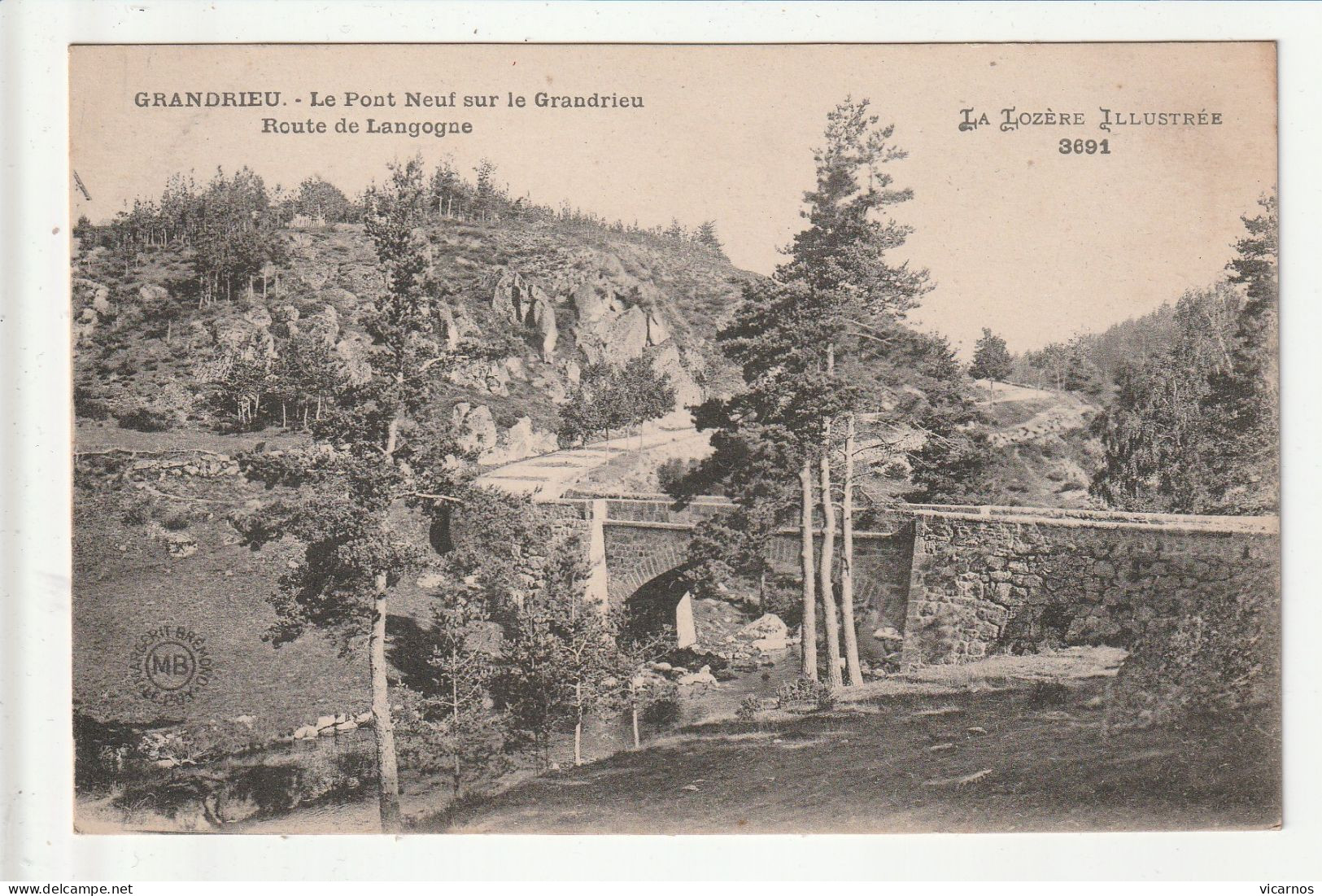 CP 48 GRANDRIEU Le Pont Neuf Sur Le Grandrieu Route De Langogne - Gandrieux Saint Amans