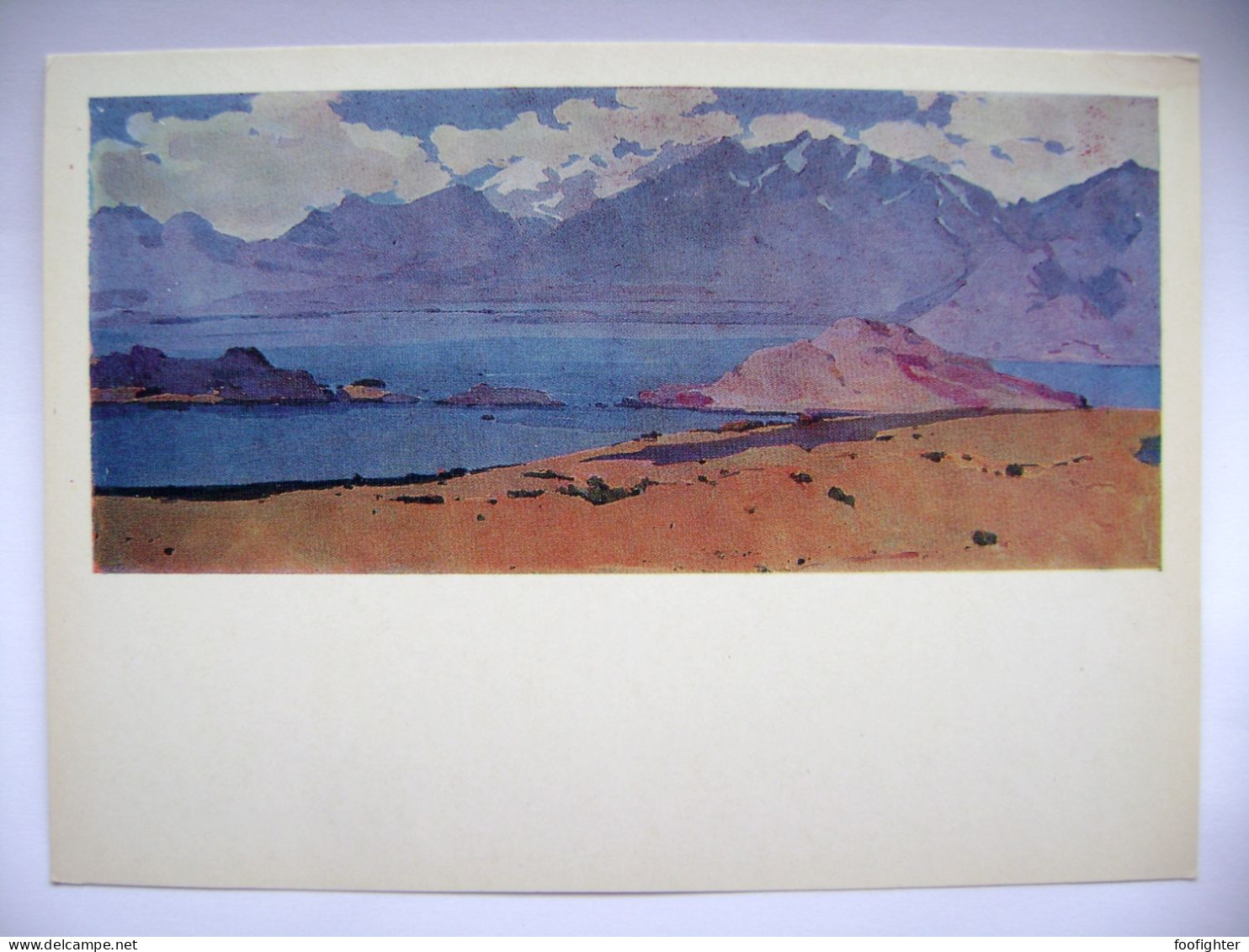 Uzbekistan State Arts Museum Bukhara - Artist Tansikbaev U. - The Pamirs, Lake Kara-Kul 1966, Oil On Canvas (ed. 1980s) - Uzbekistán