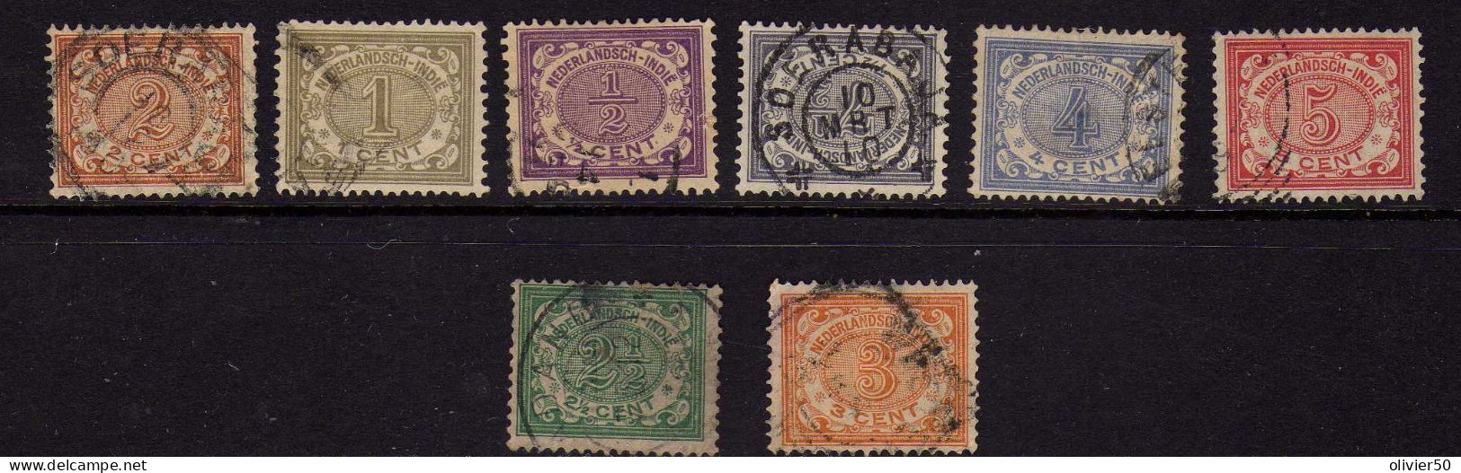 Indes Neerlandaises  (1902-1908) - Chiffres - Obliteres - Niederländisch-Indien