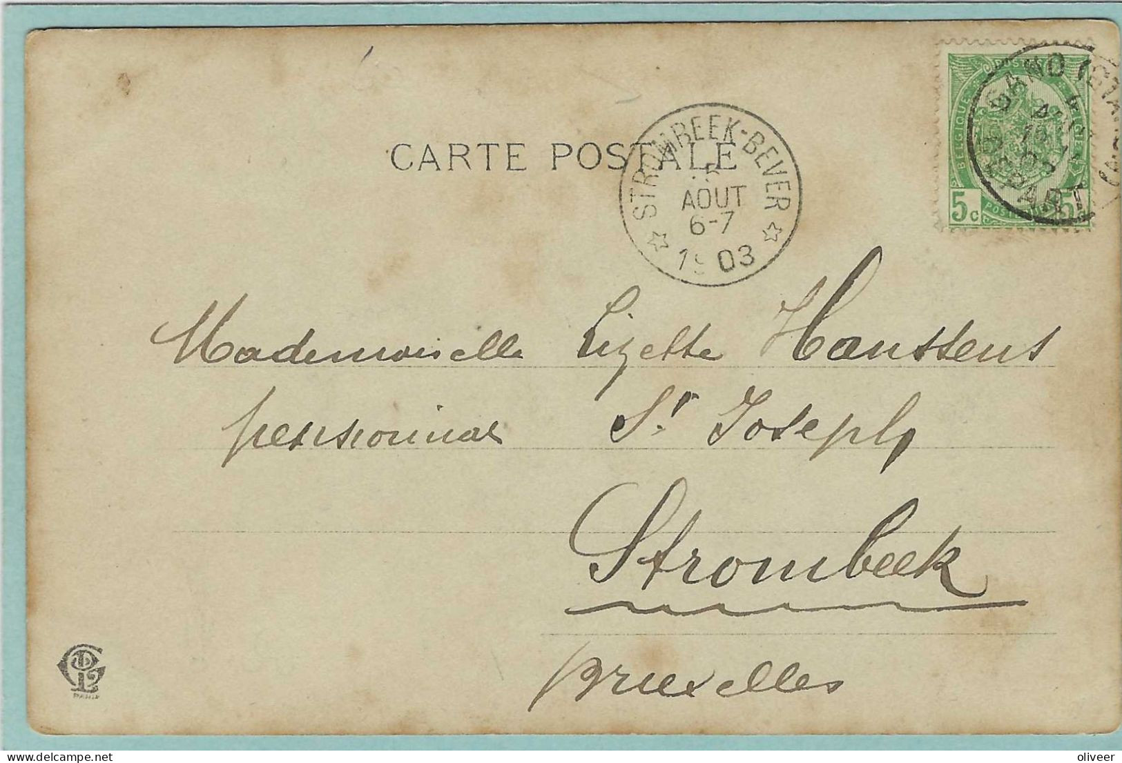 Postkaart Met Sterstempel STROMBEEK-BEVER - 1903 - Sterstempels
