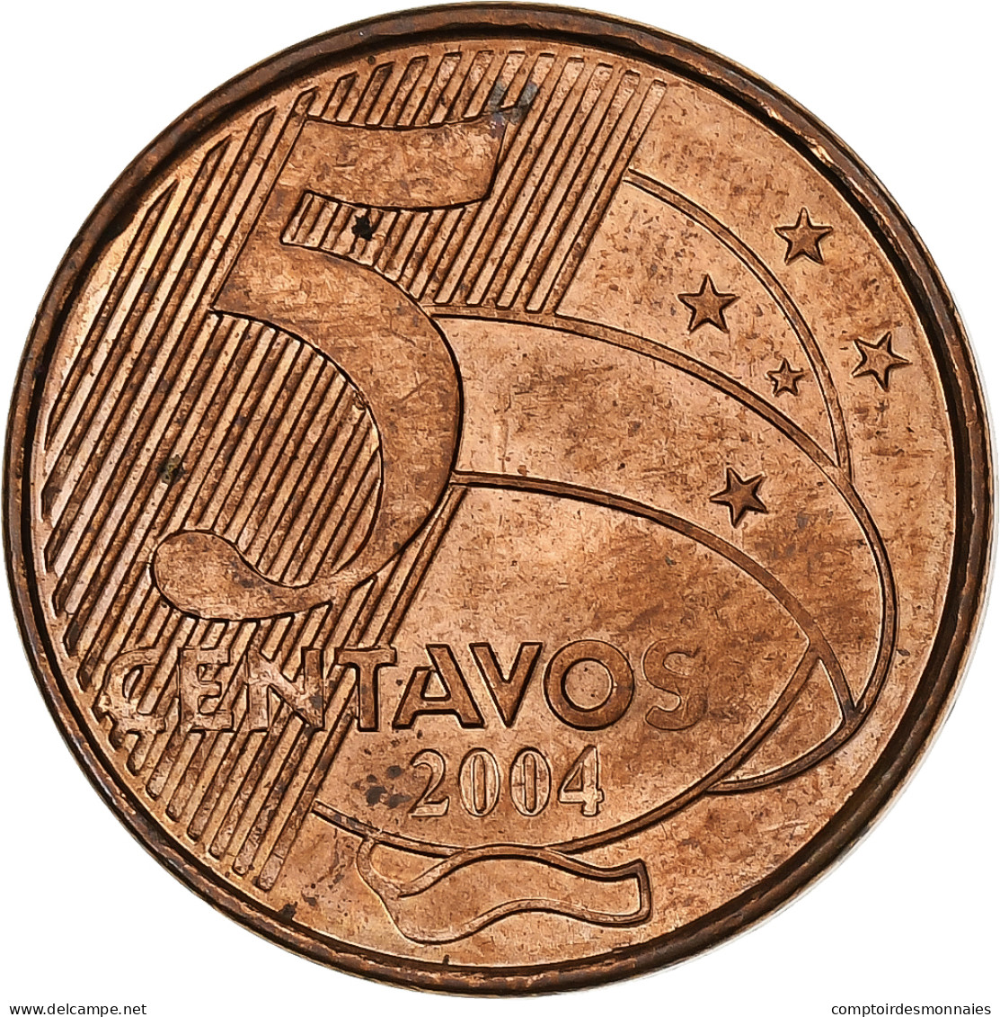 Brésil, 5 Centavos, 2004, Cuivre Plaqué Acier, SUP, KM:648 - Brazilië