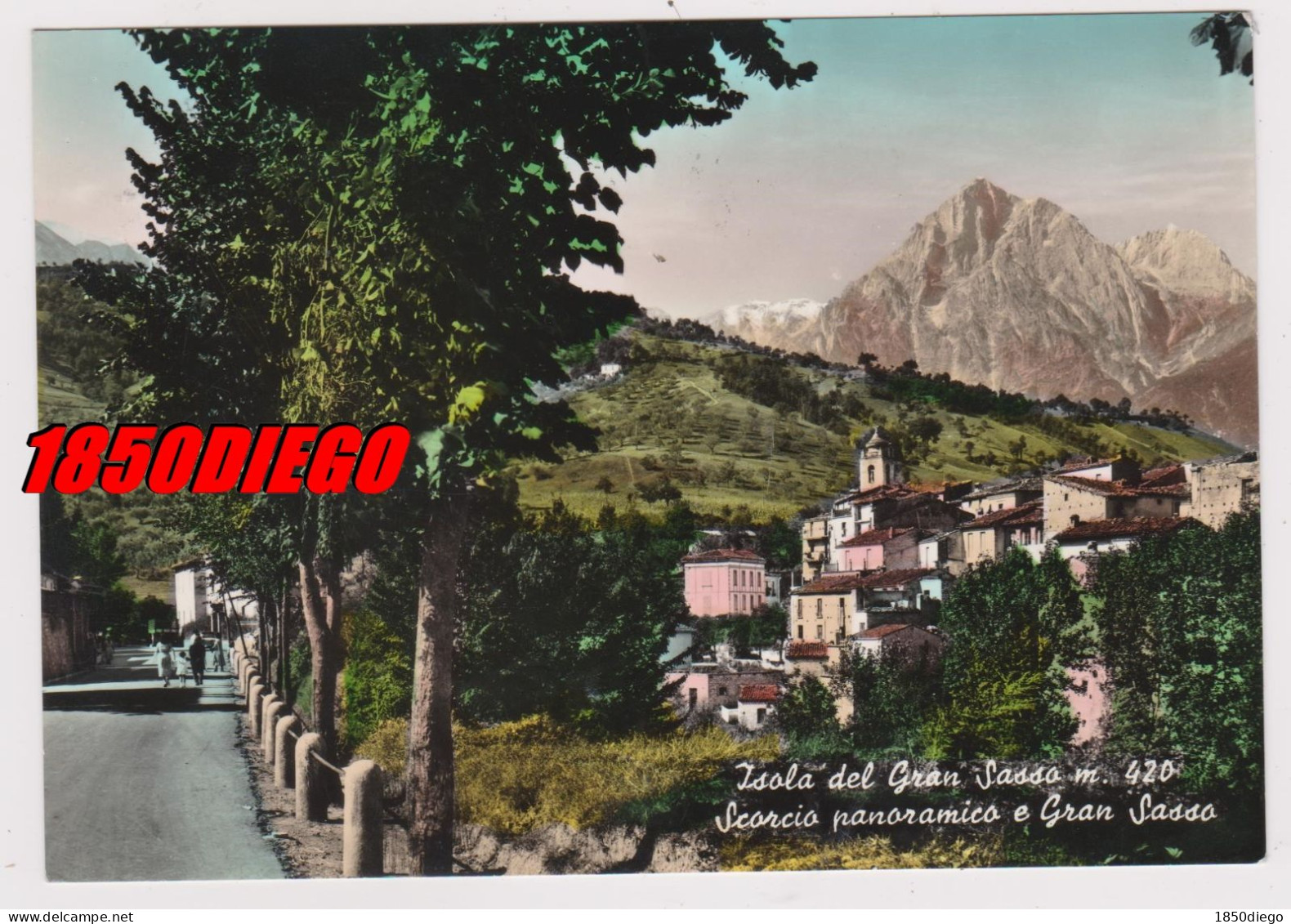 ISOLA DEL GRAN SASSO - SCORCIO PANORAMICO E GRAN SASSO F/GRANDE  VIAGGIATA 1960 - Teramo