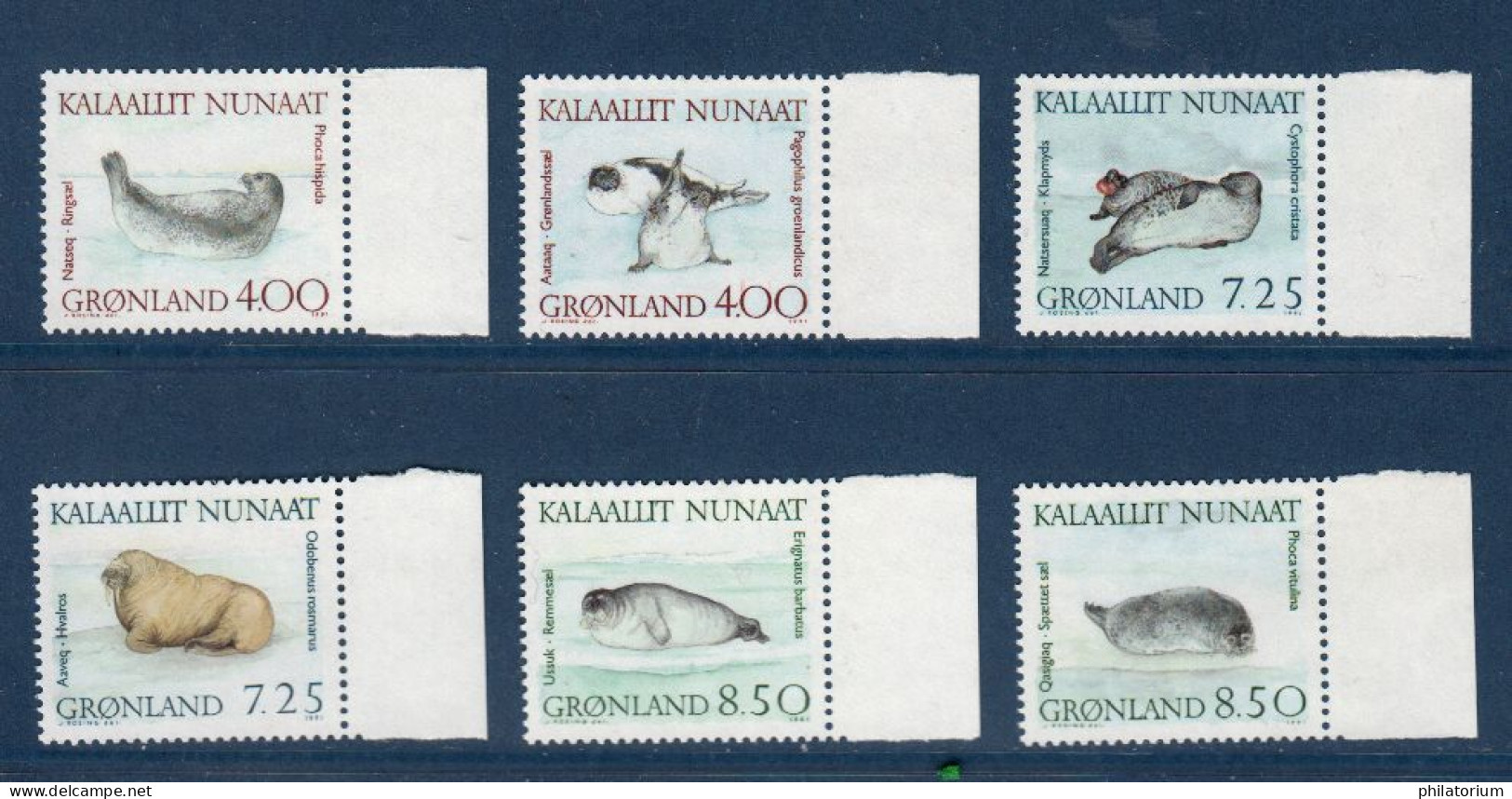 Groenland, **, Yv 199 à 204, Mi 211 à 216, SG 228 à 233, Mammifères Marins, - Unused Stamps