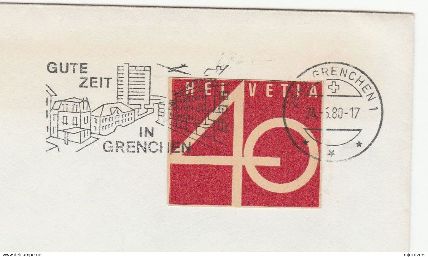 1983 Cover Franked Stamp Cut From Postal Stationery Used As Postage Stamp On Envelope Grenchen Illus Slogan Swtserland - Storia Postale