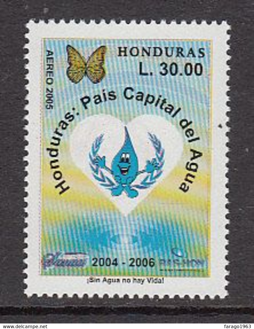 2005 Honduras Water Capital Environment Butterflies Green Complete Set Of 1 MNH - Honduras