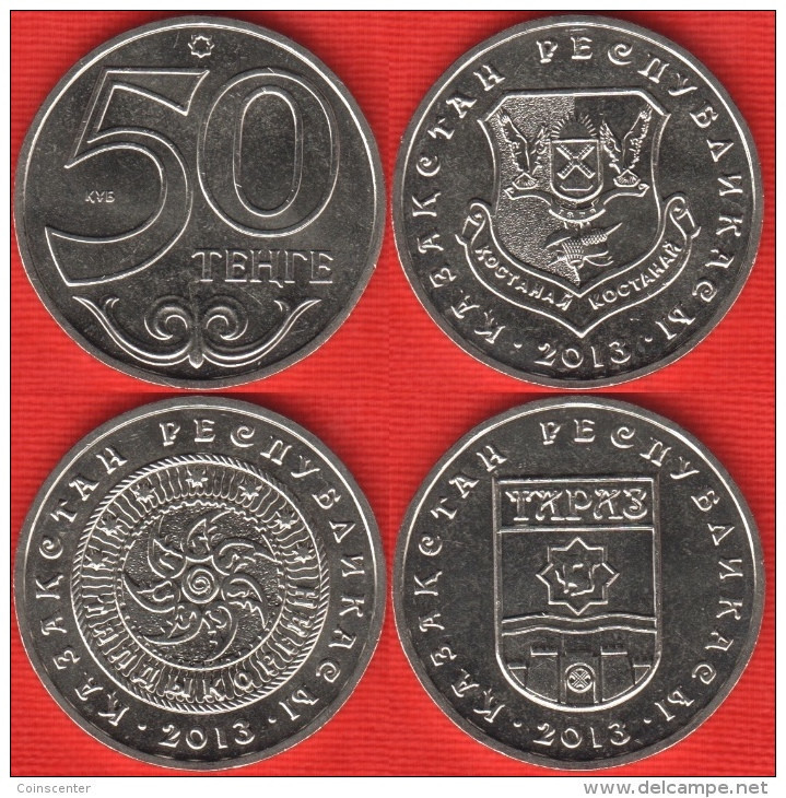 Kazakhstan Set Of 3 Coins: 50 Tenge 2013 "Kostanay, Taldykorgan, Taraz" UNC - Kasachstan