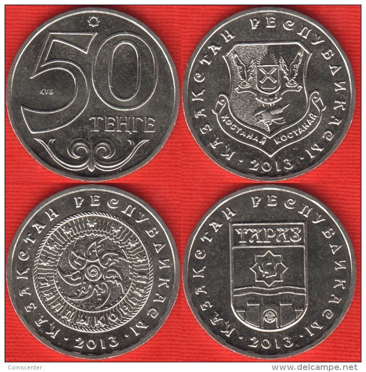 Kazakhstan Set Of 3 Coins: 50 Tenge 2013 "Kostanay, Taldykorgan, Taraz" UNC - Kazakistan