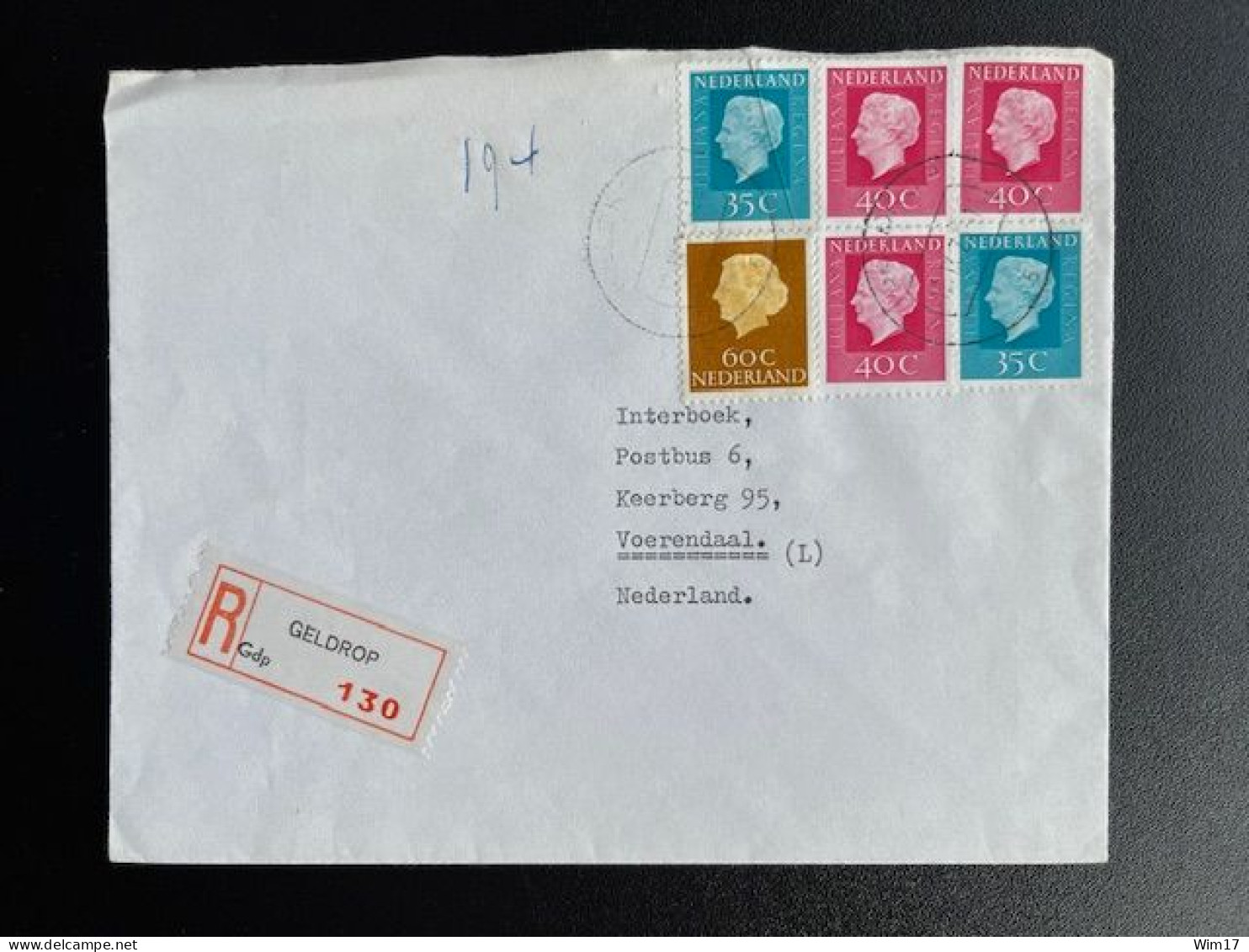 NETHERLANDS 1973 REGISTERED LETTER GELDROP TO VOERENDAAL 12-09-1973 NEDERLAND AANGETEKEND - Brieven En Documenten