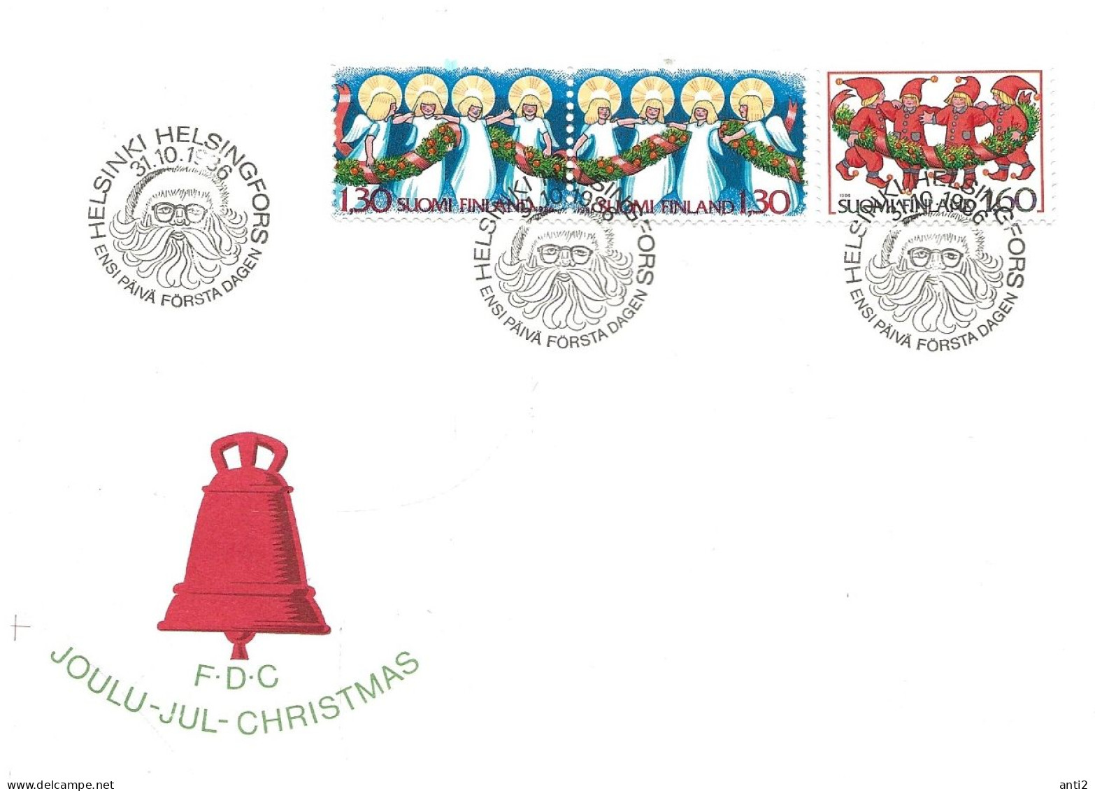 Finland 1986  Christmas  Mi 1005-1007  FDC - Cartas & Documentos