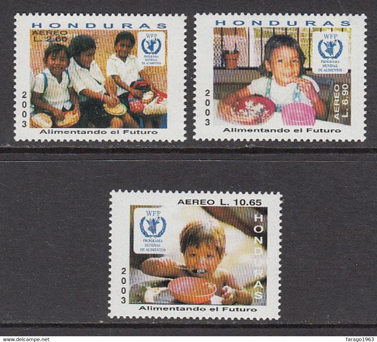 2003 Honduras WFP World Food Programme Health Diet UN Complete Set Of 3 MNH - Honduras