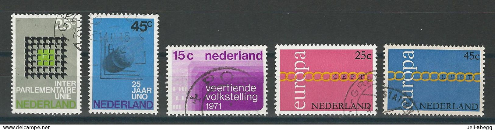 Niederlande NVPH 973-74, 984, 990-91 , Mi 946-47, 957, 963-64 O - Usados