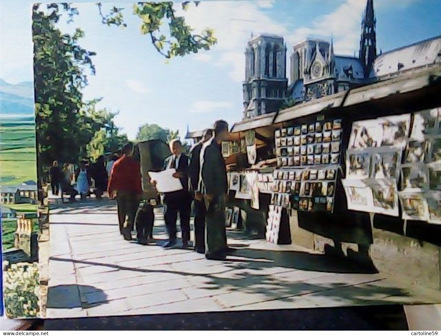 4 CARD FRANCE PARIS ANIMEE MONMATRE QUAI DE LA SEINE  MARCHE AUX PUCES VB1978  JV5497 - Konvolute, Lots, Sammlungen