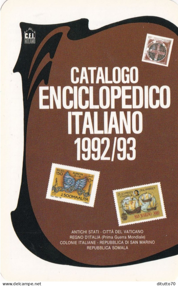 Calendarietto - Catalogo Enciclopedico Italiano - Milano - Pescara - Anno 1992 - Petit Format : 1991-00