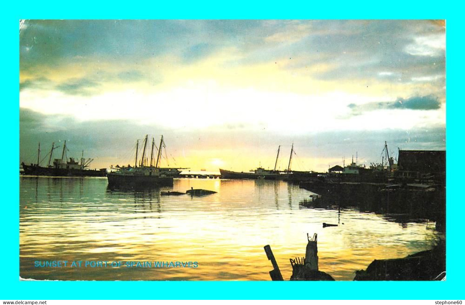 A913 / 187 TRINIDAD Sunset At Port Of Sapin Wharves - Schooner Jetty ( Timbre ) - Trinidad