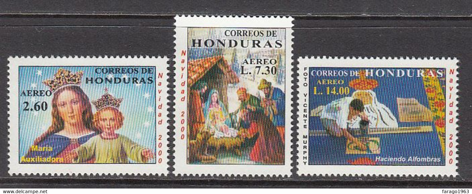 2000 Honduras Navidad Christmas Noel Complete Set Of 3 MNH - Honduras