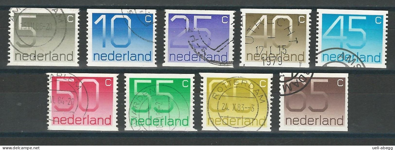 Niederlande NVPH 1108-16A, 1110c , Mi 1065-69C + O - Usados