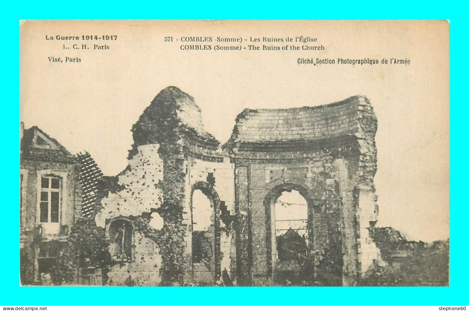 A925 / 139 80 - COMBLES Ruines De L'Eglise - Guerre 1914 - Combles