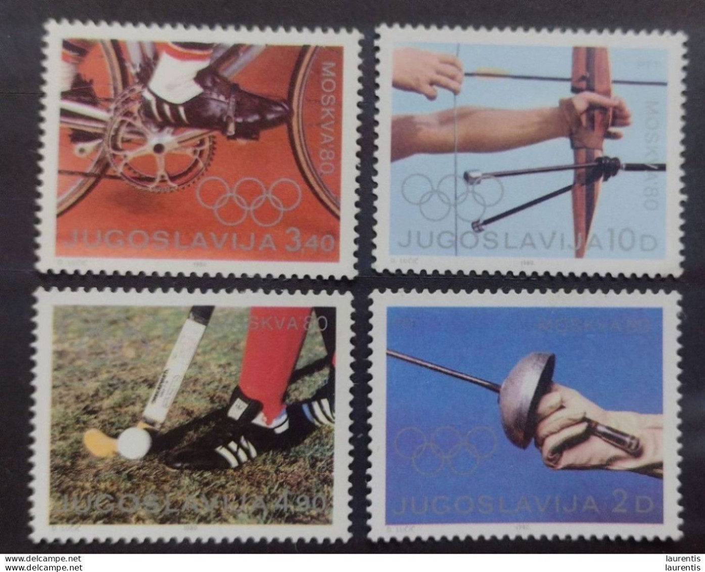 D1256. Cycling - Hockey (Field) - Fencing - Archery - OG Moscow 80 - MNH - 1,25 - Cycling