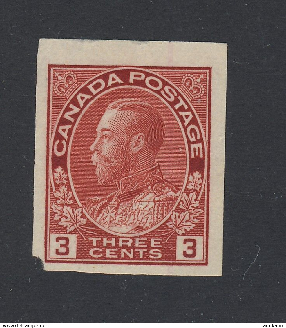Canada Admiral Stamp #138-3c Imperf. MNG Clip Corner VF Guide Value = $25.00 - Neufs
