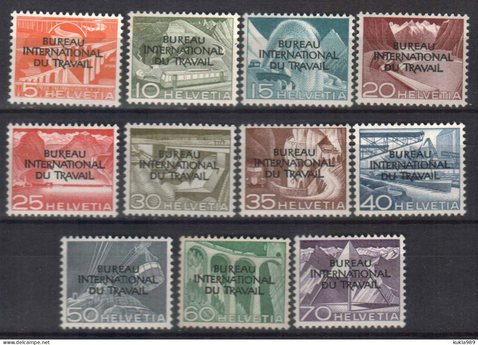 SWITZERLAND LABOR BUREAU STAMPS, 1950. Sc.#3O83-3O93. MNH - Officials