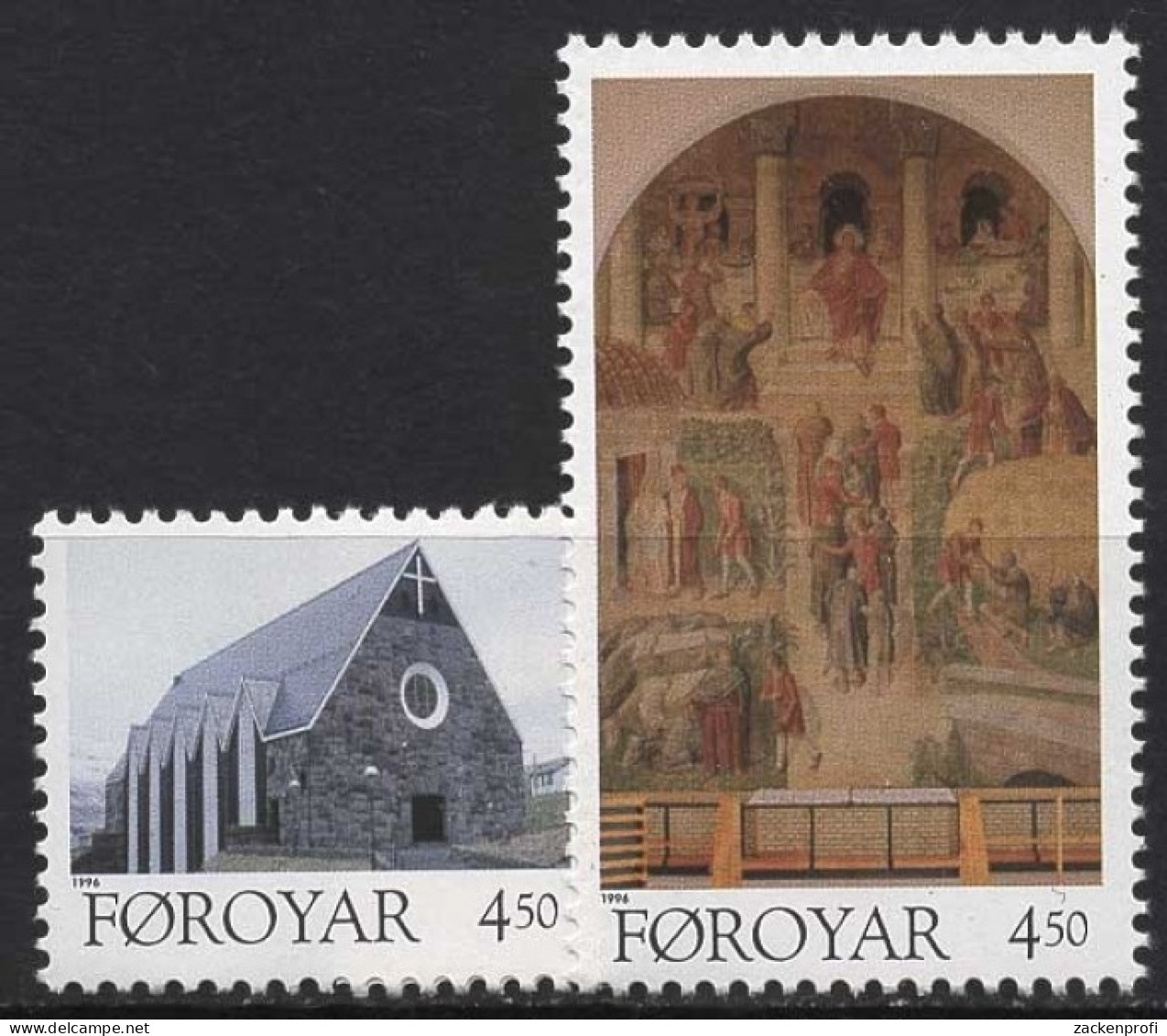 Färöer 1996 Christianskirche In Klaksvik 308/09 Postfrisch - Faroe Islands