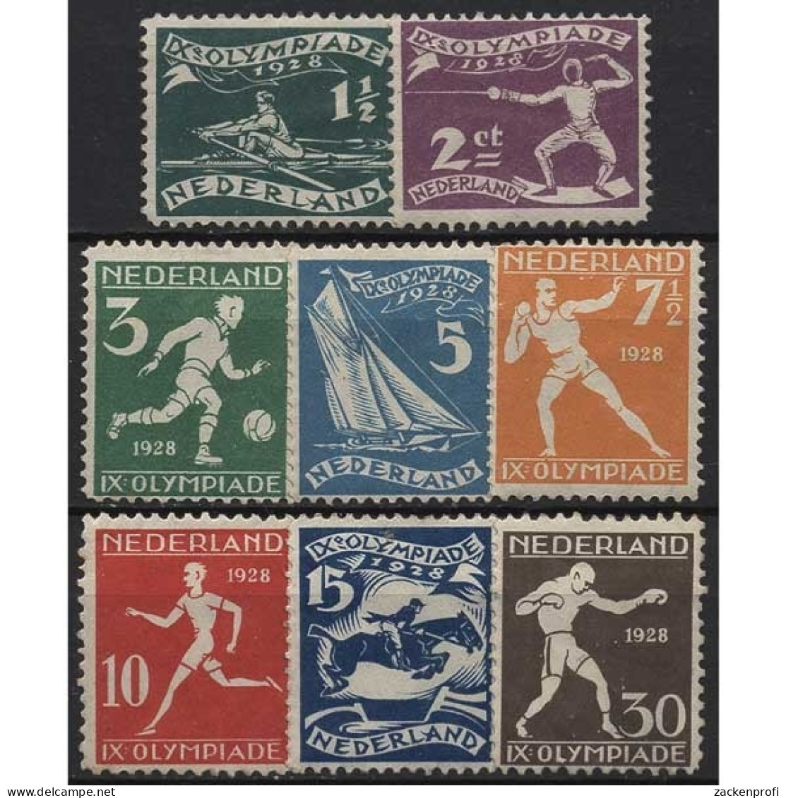 Niederlande 1928 Olympische Sommerspiele Amsterdam 205/12 Mit Falz - Unused Stamps
