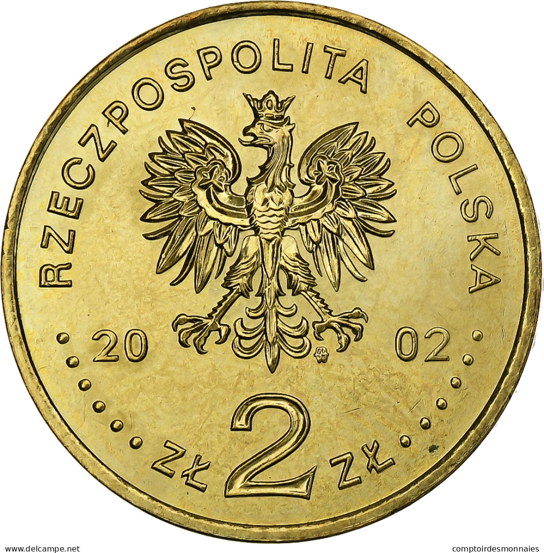 Pologne, 2 Zlote, 2002, Warsaw, Laiton, FDC, KM:433 - Polen