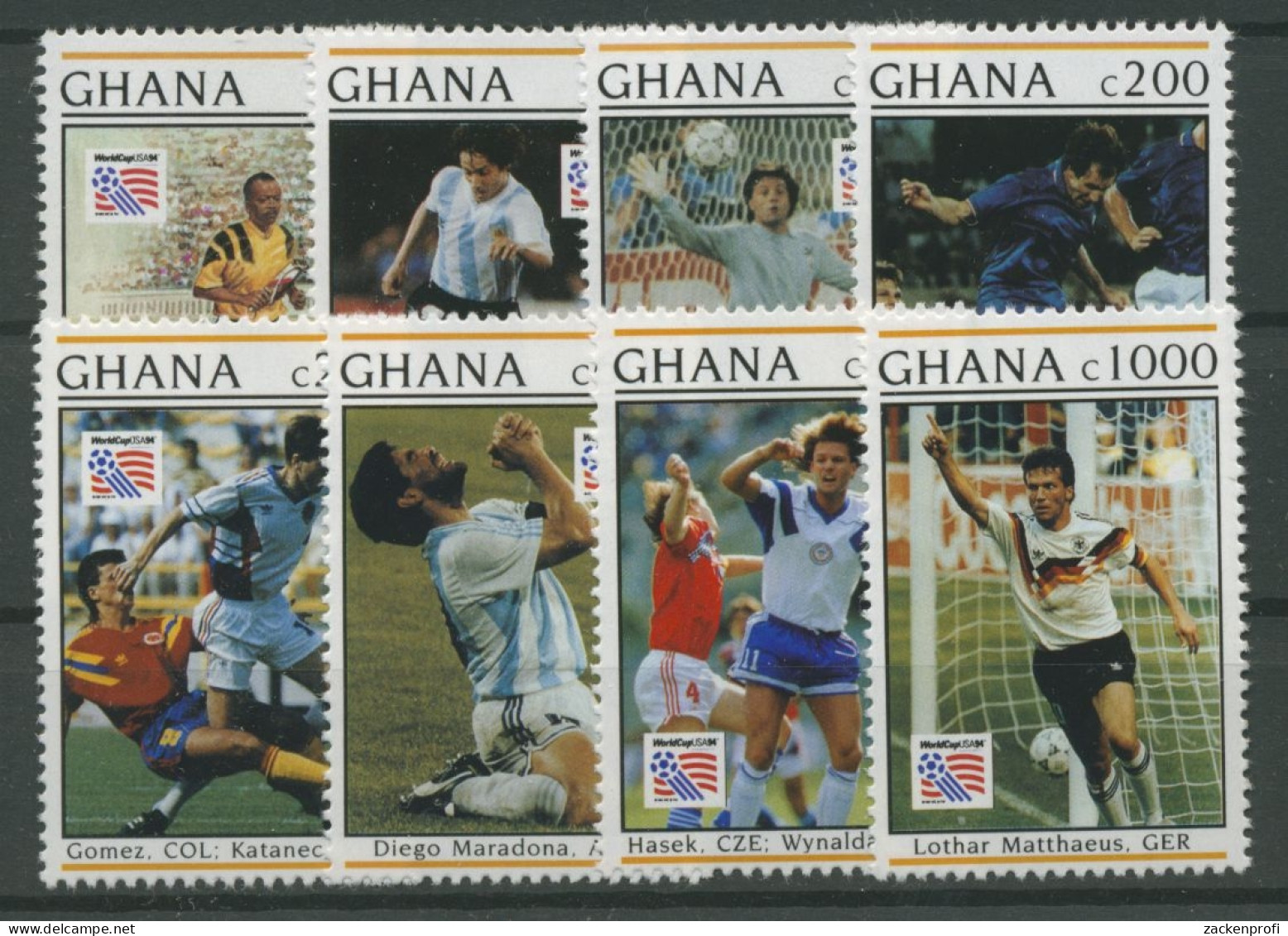 Ghana 1993 Fußball-WM'94 USA 1884/91 Postfrisch - Ghana (1957-...)