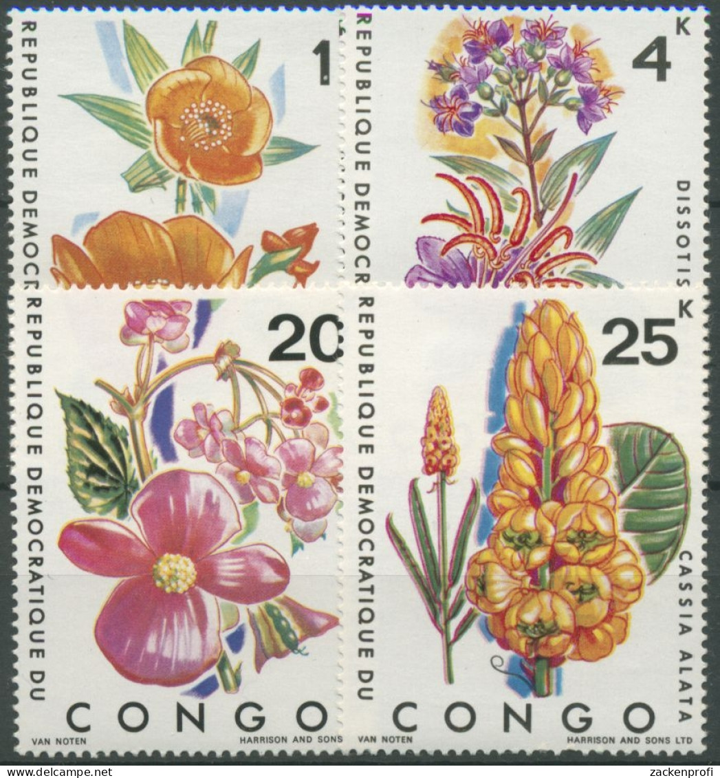 Kongo (Kinshasa) 1971 Einheimische Blumen 425/28 Postfrisch - Mint/hinged