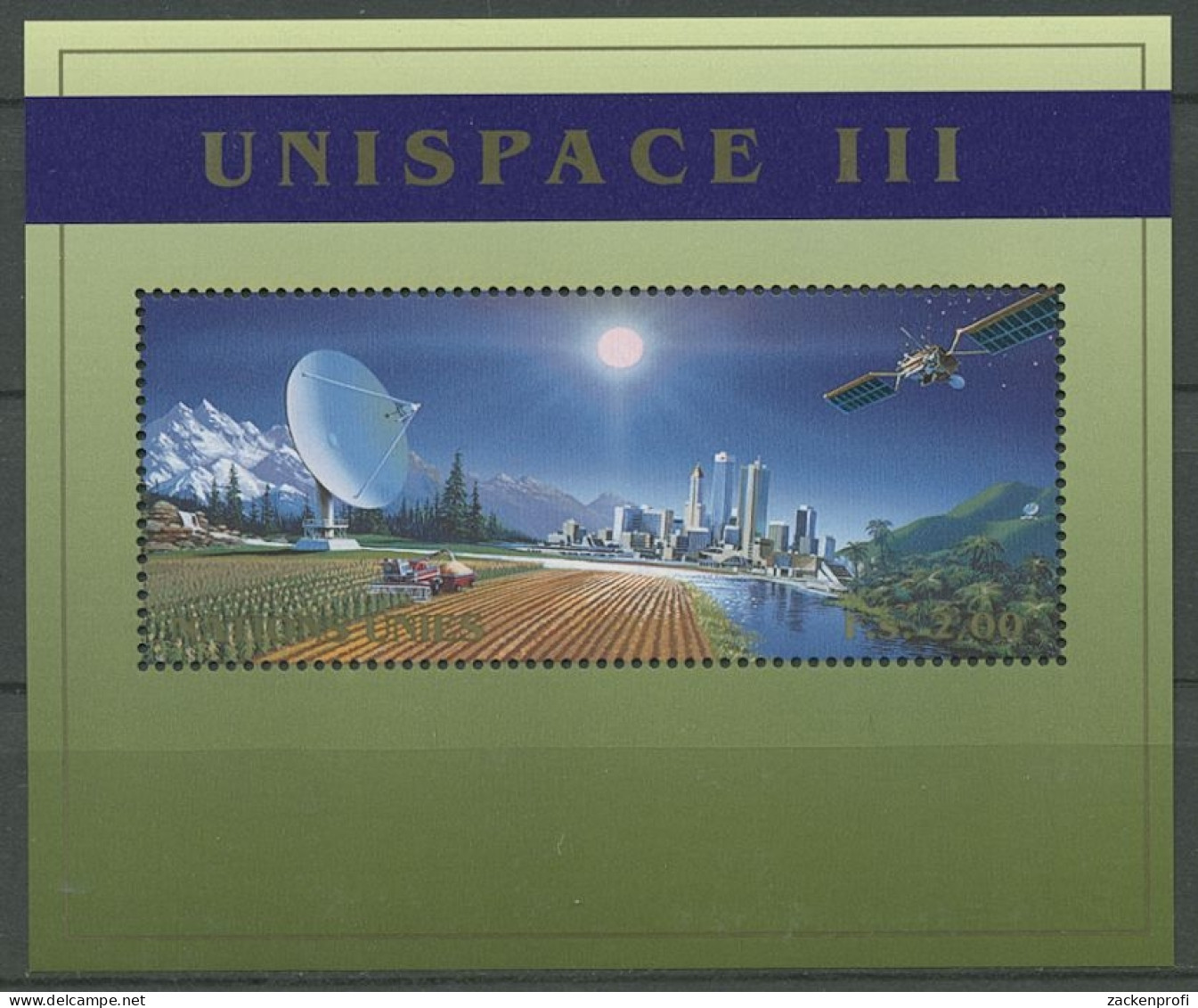 UNO Genf 1999 UNISPACE III Weltraumforschung Block 11 Postfrisch (C14025) - Blocks & Sheetlets