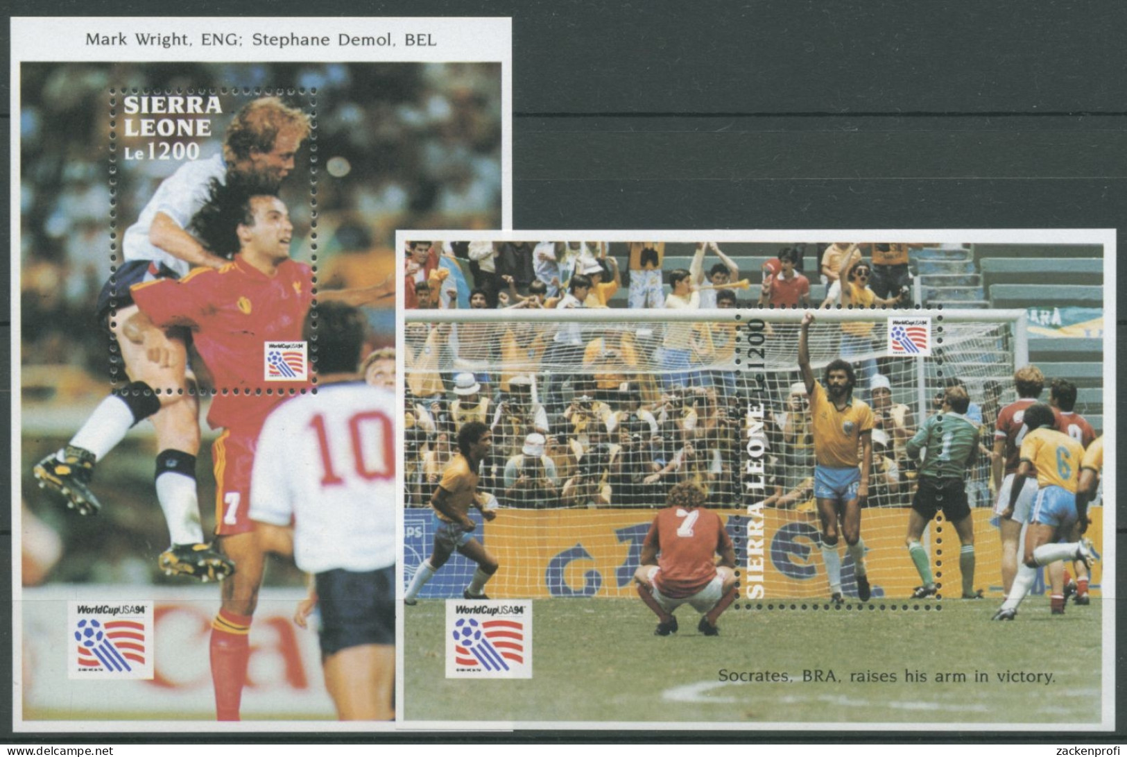 Sierra Leone 1993 Fußball-WM In Den USA Block 240/41 Postfrisch (C28448) - Sierra Leone (1961-...)