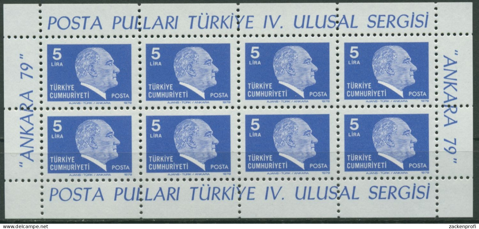 Türkei 1979 ANKARA '79: Kemal Atatürk 2482 K Postfrisch (C6743) - Blocs-feuillets