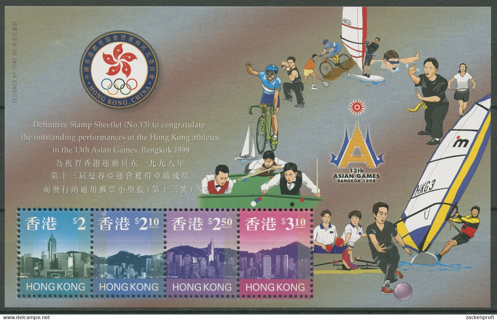 Hongkong 1999 13. Asienspiele In Bangkok Block 61 Postfrisch (C29321) - Blocks & Sheetlets