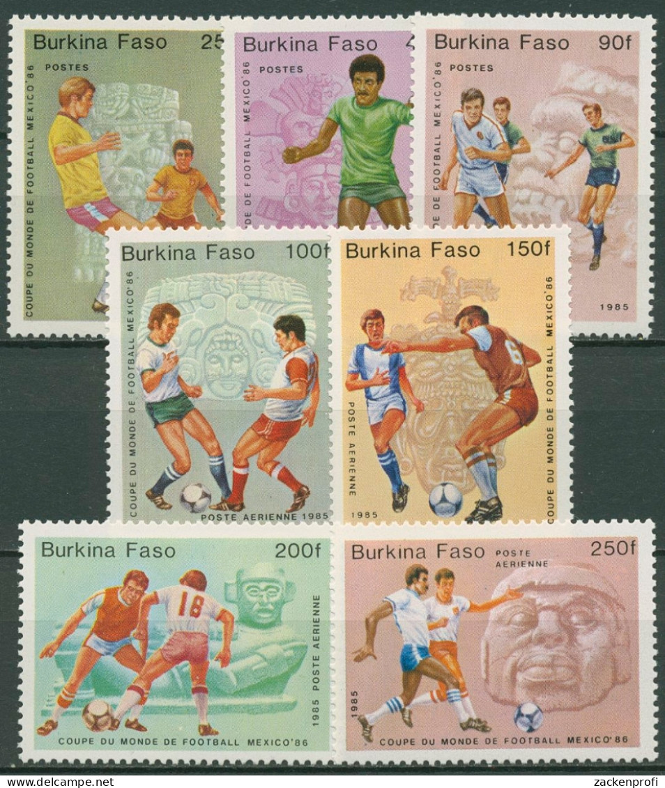 Burkina Faso 1985 Fußball-WM '86 In Mexiko 988/94 Postfrisch - Burkina Faso (1984-...)