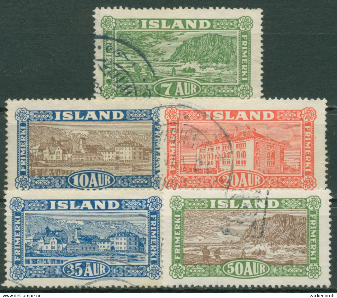 Island 1925 Ansichten Sehenswürdigkeiten 114/18 Gestempelt - Used Stamps