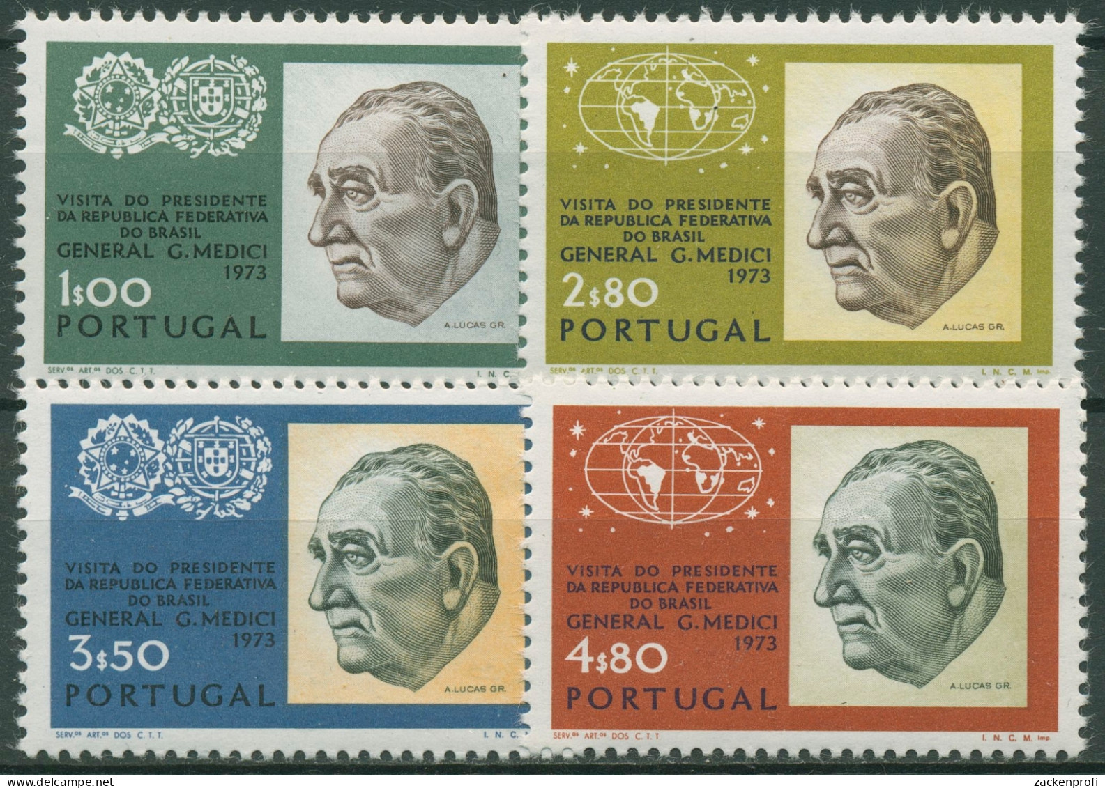 Portugal 1973 Staatspräsident Brasiliens General E. Médici 1202/05 Postfrisch - Nuovi