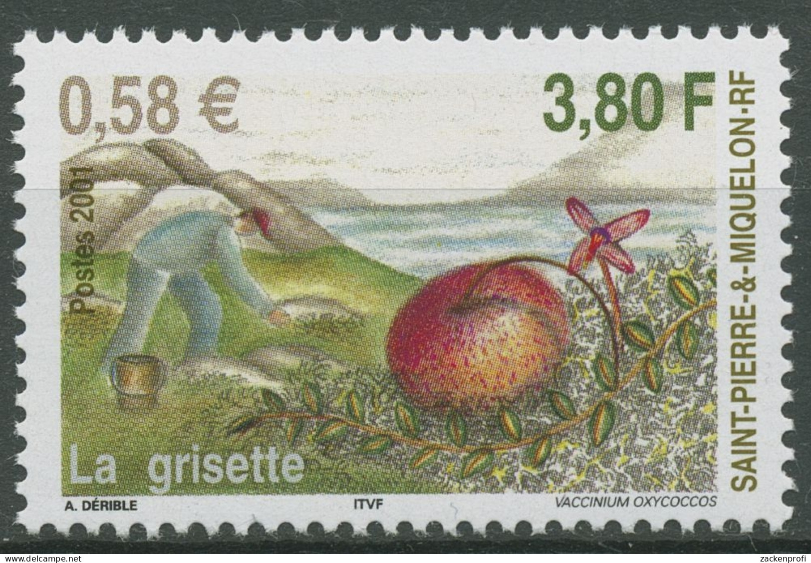 Saint-Pierre Et Miquelon 2001 Pflanzen Moosbeere Beerenpflücker 826 Postfrisch - Unused Stamps