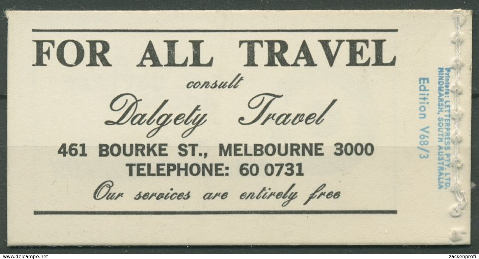 Australien 1968 Persönlichkeiten MH 42 Ed. V68/3 Markierung Postfrisch (C29455) - Carnets