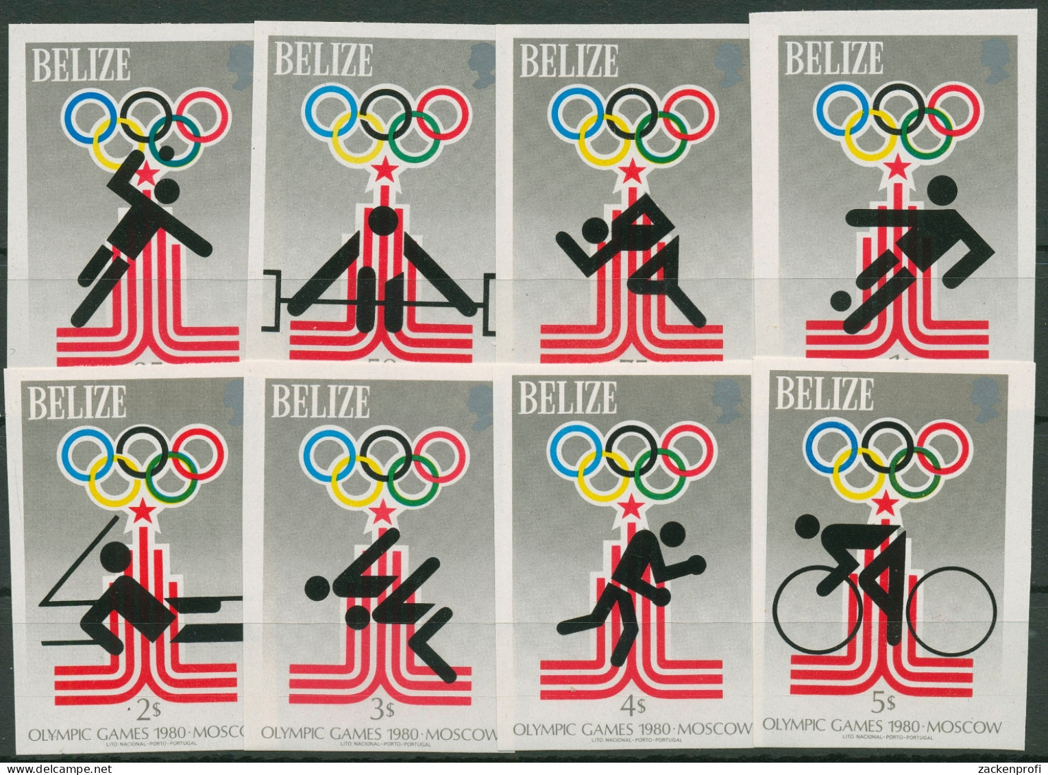 Belize 1979 Olympia Sommerspiele Moskau'80 432/39 B Postfrisch - Belice (1973-...)