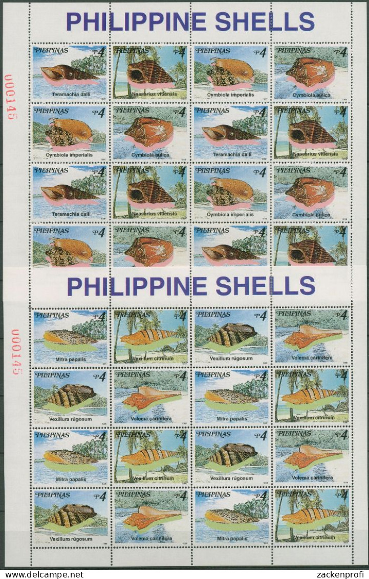 Philippinen 1998 Meeresschnecken 2974/81 ZD-Bogen Postfrisch (SG99833) - Philippines