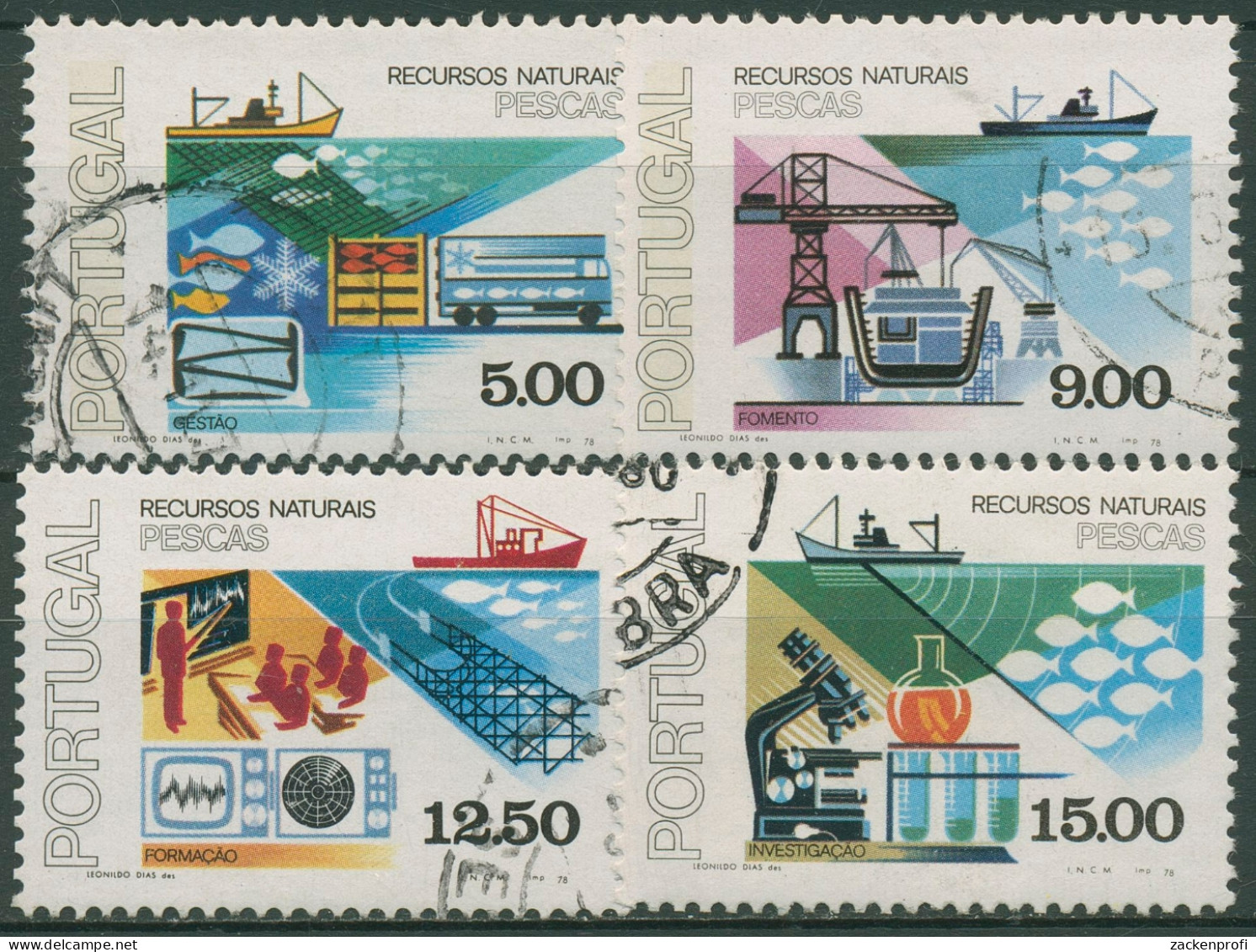 Portugal 1978 Ressourcen Fischfang 1413/16 Gestempelt - Used Stamps