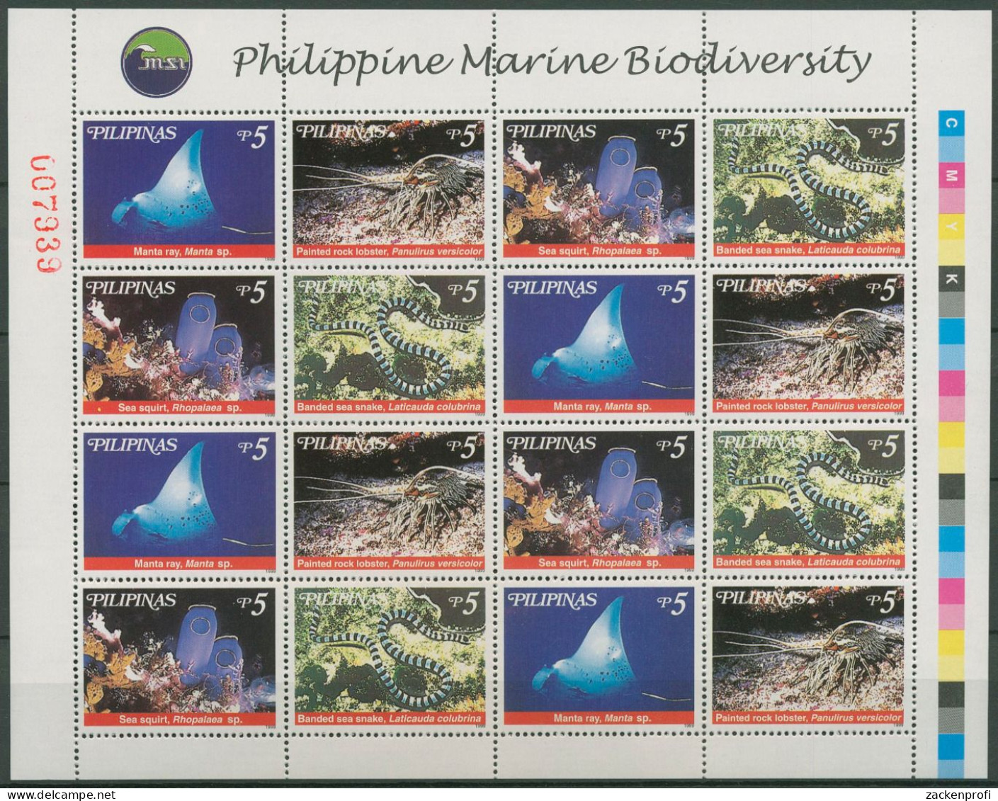 Philippinen 1999 Meerestiere Rochen 3061/64 ZD-Bogen Postfrisch (SG99832) - Philippines