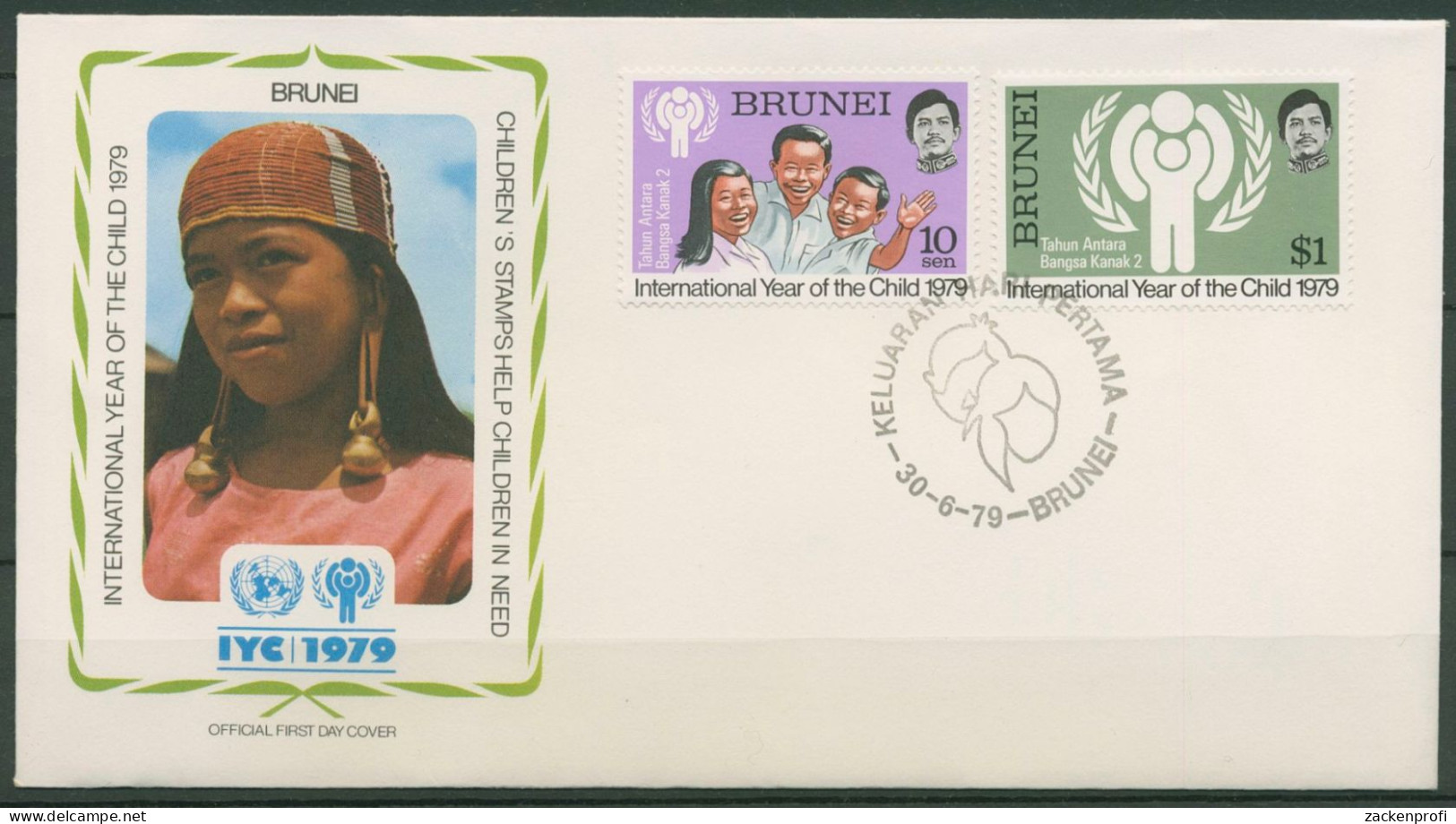 Brunei 1979 Jahr Des Kindes 227/28 Auf Brief Gestempelt (X99845) - Brunei (...-1984)