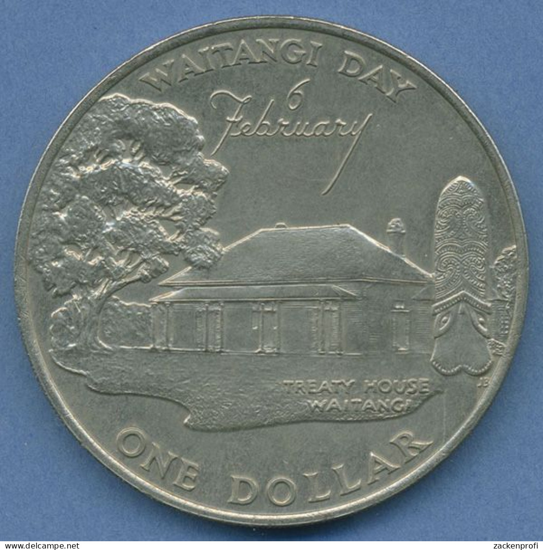 Neuseeland 1 Dollar 1977, Waitangi Day Treaty House KM 46 Vz (m4801) - Nueva Zelanda