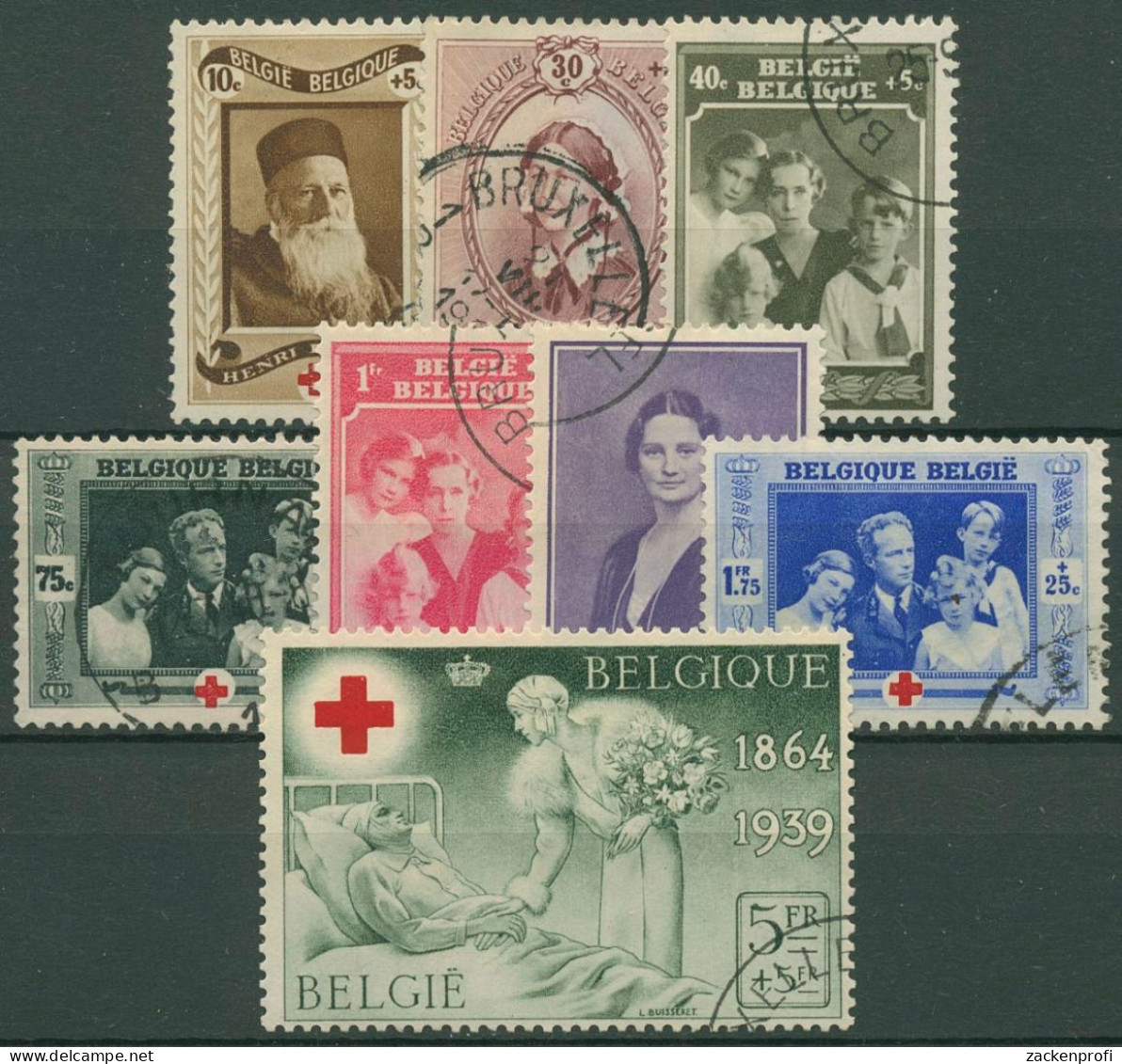 Belgien 1939 75 Jahre Belgisches Rotes Kreuz 497/04 Gestempelt - Usati