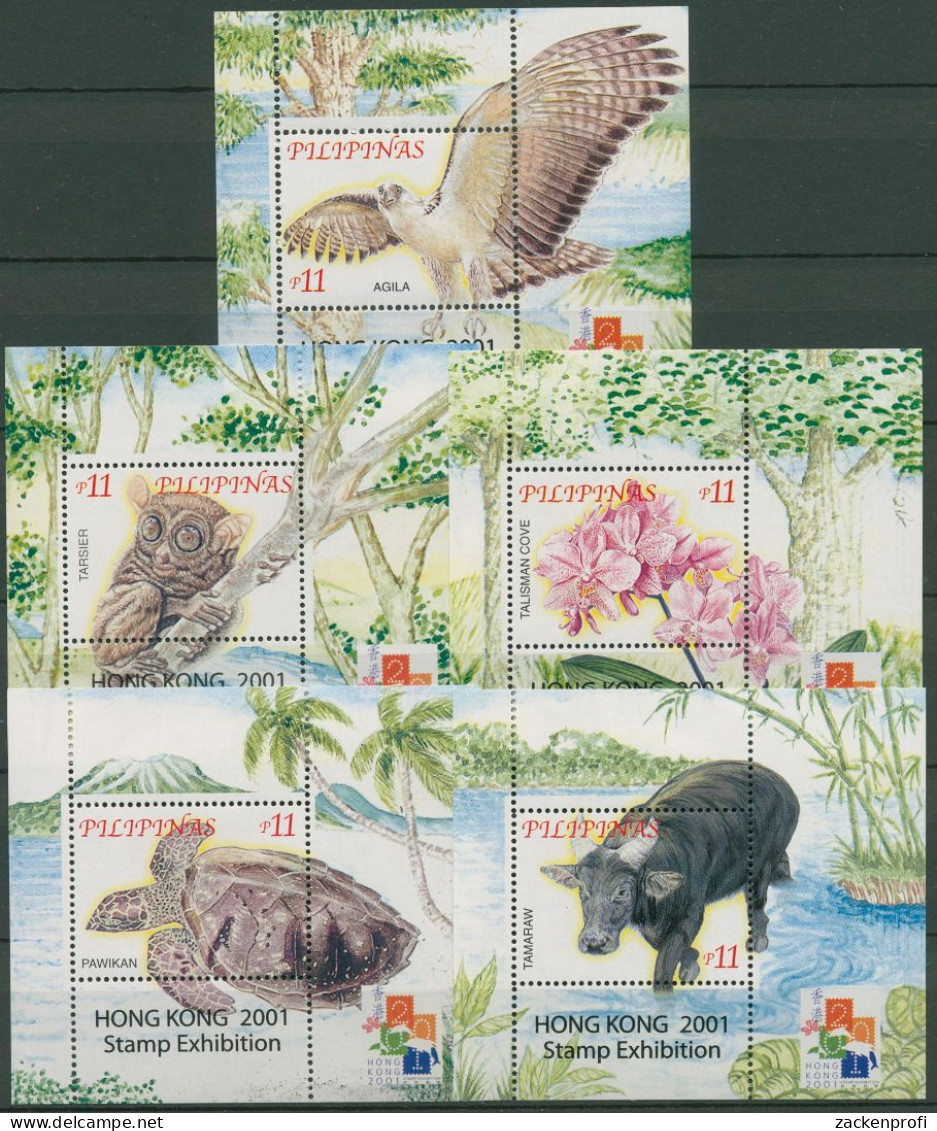 Philippinen 2001 HONG KONG Tiere Adler Block 161/65 Postfrisch (C99806) - Philippines