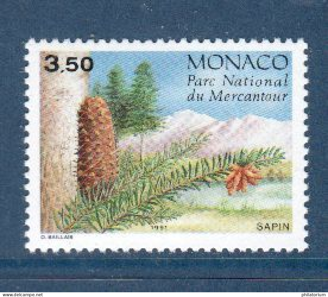 Monaco, **, Yv 1800, Mi 2041, Parc Du Mercantour, Pomme De Sapin, - Trees